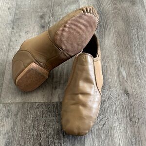 EUC, Tan Leather Dance Shoes, Jazz, theater, character shoes
